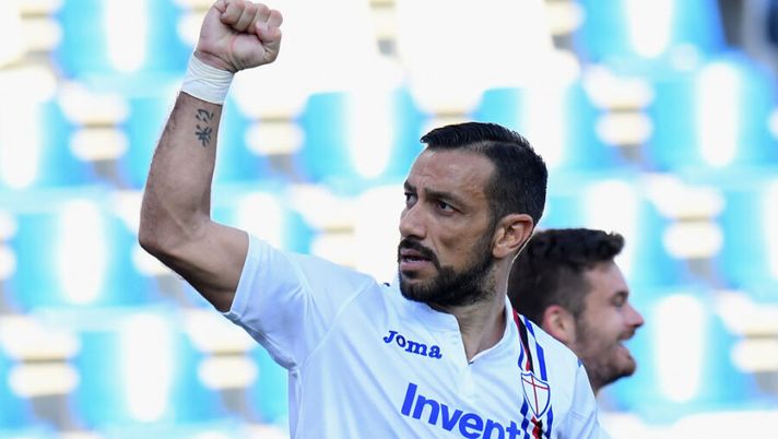 REGGIO NELL'EMILIA, ITALY - MARCH 16: Fabio Quagliarella of UC Sampdoria celebrates during the Serie A match between US Sassuolo and UC Sampdoria at Mapei Stadium - Citta' del Tricolore on March 16, 2019 in Reggio nell'Emilia, Italy. (Photo by Alessandro Sabattini/Getty Images) VOTI UFFICIALI – Quagliarella e Defrel show! Duncan insufficiente, si salva Lirola - immagine 1