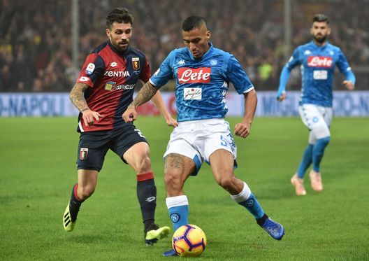 GENOA, GE - NOVEMBER 10: Marques Allan of Napoli and Daniel Bessa of Genoa compete for the ball during the Serie A match between Genoa CFC and SSC Napoli at Stadio Luigi Ferraris on November 10, 2018 in Genoa, Italy. (Photo by Paolo Rattini/Getty Images) GENOA, GE - NOVEMBER 10: Marques Allan of Napoli and Daniel Bessa of Genoa compete for the ball during the Serie A match between Genoa CFC and SSC Napoli at Stadio Luigi Ferraris on November 10, 2018 in Genoa, Italy. (Photo by Paolo Rattini/Getty Images)