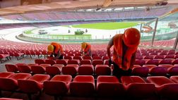 Lavori al San Paolo, foto dello smontaggio dei seggiolini