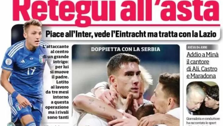EDICOLA CDS – Retegui all’asta: piace all’Inter, vede l’Eintracht e tratta con la Lazio - immagine 1