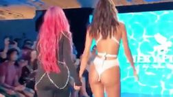 VIDEO / Marco Borriello applaude la sua fidanzata: sfilata sexy della modella a New York
