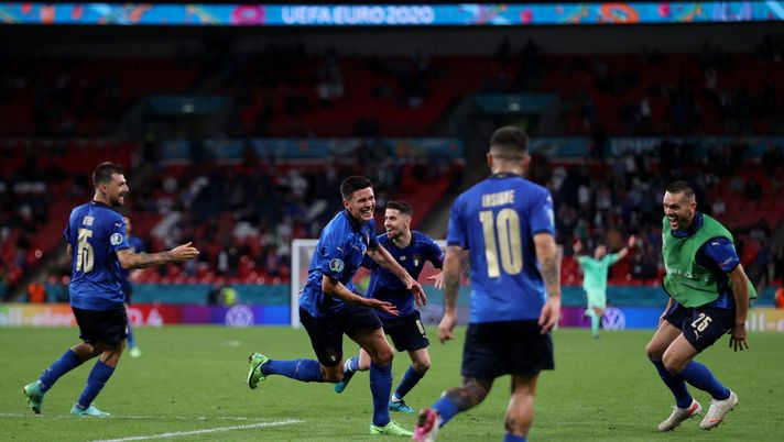LONDON, ENGLAND - JUNE 26: Matteo Pessina of Italy celebrates after scoring their side's second goal during the UEFA Euro 2020 Championship Round of 16 match between Italy and Austria at Wembley Stadium at Wembley Stadium on June 26, 2021 in London, England. (Photo by Carl Recine - Pool/Getty Images) LONDON, ENGLAND - JUNE 26: Matteo Pessina of Italy celebrates after scoring their side's second goal during the UEFA Euro 2020 Championship Round of 16 match between Italy and Austria at Wembley Stadium at Wembley Stadium on June 26, 2021 in London, England. (Photo by Carl Recine - Pool/Getty Images)