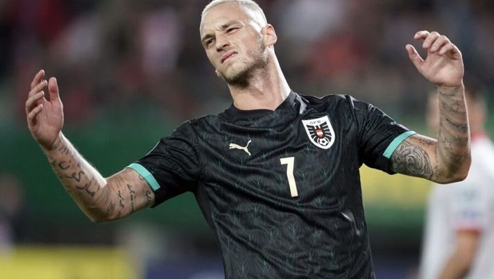 Austria's Marko Arnautovic reacts during the UEFA Euro 2020 Group G qualification football match between Austria and Macedonia, on November 16, 2019 in Vienna. (Photo by GEORG HOCHMUTH / APA / AFP) / Austria OUT (Photo by GEORG HOCHMUTH/APA/AFP via Getty Images) Bologna, il CorSport: “Arnautovic e non solo. Ecco i nomi dei colpi per Mihajlovic” - immagine 1