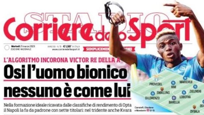 IL NAPOLI SUI MEDIA – Le prime pagine dei giornali di oggi 21 marzo 2023 - immagine 1