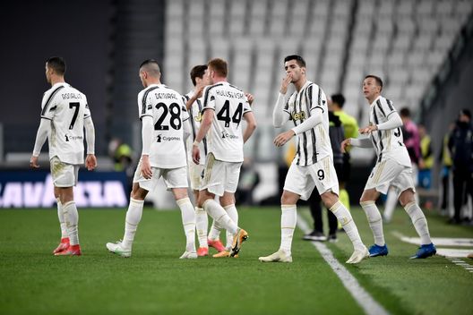 La Juventus esulta dopo il gol La Juventus esulta dopo il gol