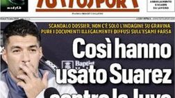 PRIMA PAGINA TUTTOSPORT OGGI: “Così hanno usato Suarez contro la Juve”