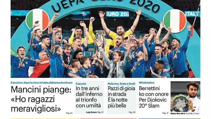 Prima Pagina, Giornale di Sicilia: &#8220;I campioni siamo noi&#8221;
