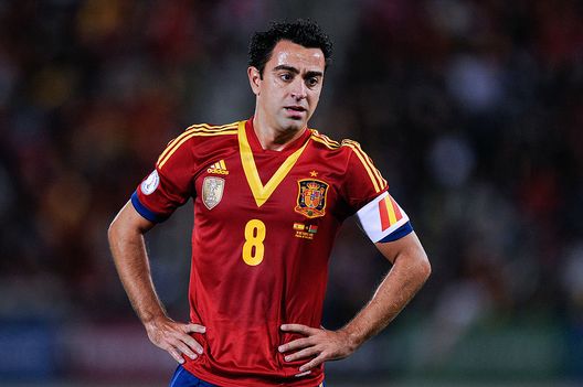 PALMA DE MALLORCA, SPAIN - OCTOBER 11: Xavi Hernandez of Spain looks on during the FIFA 2014 World Cup Qualifier match between Spain and Belarus at Iberostars Stadium on October 11, 2013 in Palma de Mallorca, Spain. (Photo by David Ramos/Getty Images) PALMA DE MALLORCA, SPAIN - OCTOBER 11: Xavi Hernandez of Spain looks on during the FIFA 2014 World Cup Qualifier match between Spain and Belarus at Iberostars Stadium on October 11, 2013 in Palma de Mallorca, Spain. (Photo by David Ramos/Getty Images)