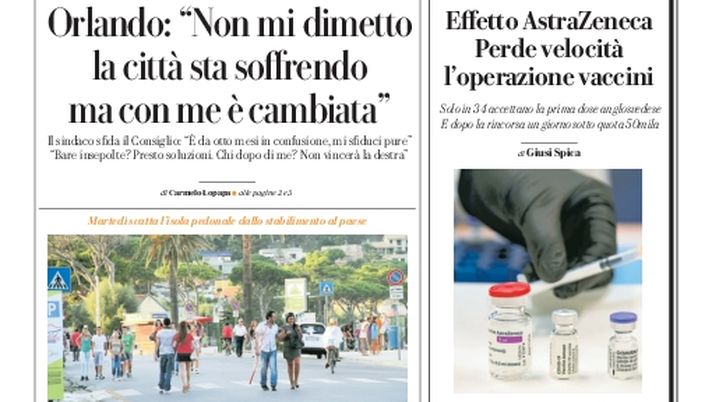 Prima Pagina, La Repubblica-Palermo: “Orlando: Non mi dimetto, la città con me è cambiata”  Prima Pagina, La Repubblica-Palermo: “Orlando: Non mi dimetto, la città con me è cambiata”