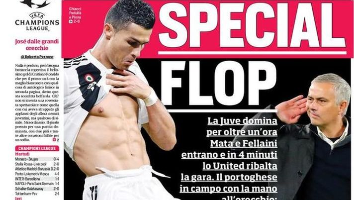Prima Pagina, Corriere dello Sport: “Special flop. E andiamo, Roma! Milan, la notte della verità…” Prima Pagina, Corriere dello Sport: “Special flop. E andiamo, Roma! Milan, la notte della verità…”