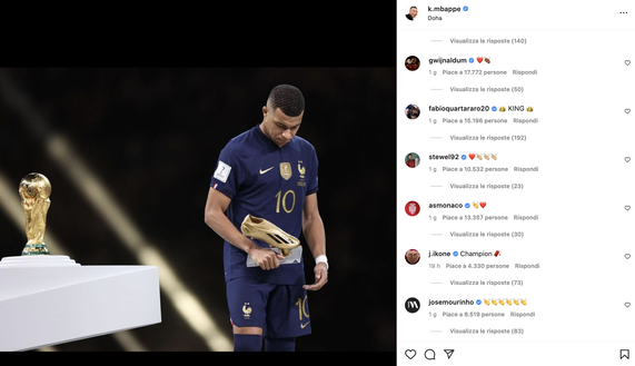 Standing ovation Mondiale per Mbappé: anche Mourinho lo applaude sui social – FOTO- immagine 2