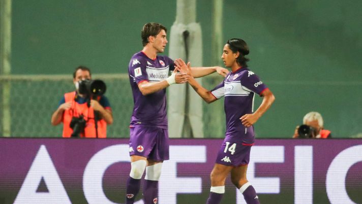 GERMOGLI PH: 13 AGOSTO 2021 FIRENZE STADIO ARTEMIO FRANCHI COPPA ITALIA FIORENTINA VS COSENZA NELLA FOTO  GOL ED ESULTANZA VALHOVIC 