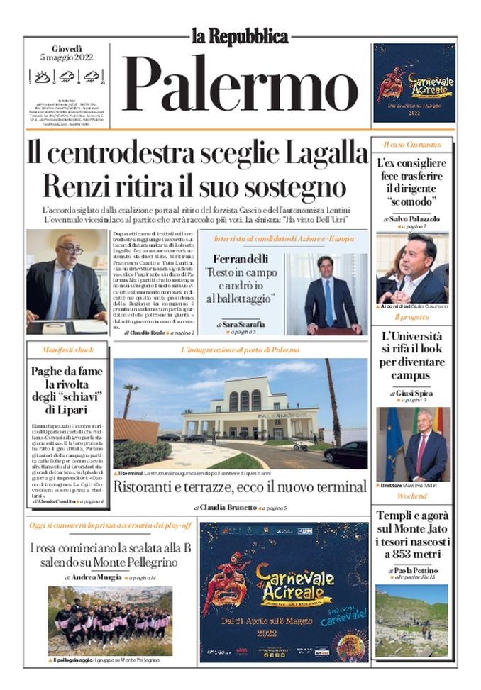 Prima Pagina, La Repubblica-Palermo: “I rosa cominciano la scalata alla B”  Prima Pagina