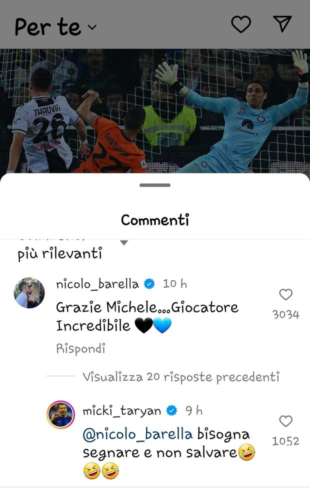 Siparietto Barella-Mkhitaryan: “Grazie Michele, giocatore incredibile”. E l’armeno replica- immagine 2