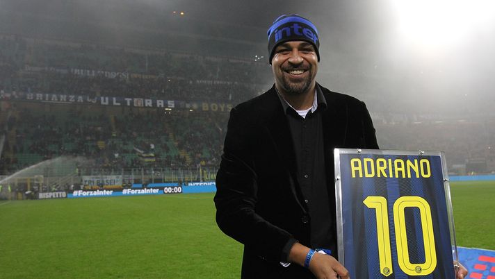 Adriano Leite Ribeiro, ex attaccante dell'Inter, allo Stadio Giuseppe Meazza Adriano Leite Ribeiro, ex attaccante dell'Inter, allo Stadio Giuseppe Meazza