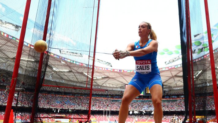 BEIJING, CHINA - AUGUST 26:  Silvia Salis of Italy competes in the Women's Hammer qualification during day five of the 15th IAAF World Athletics Championships Beijing 2015 at Beijing National Stadium on August 26, 2015 in Beijing, China.  (Photo by Cameron Spencer/Getty Images) 