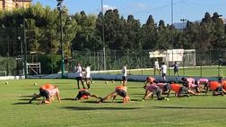 VIDEO Palermo, stretching per i rosa: al termine il quarto giorno di pre-ritiro