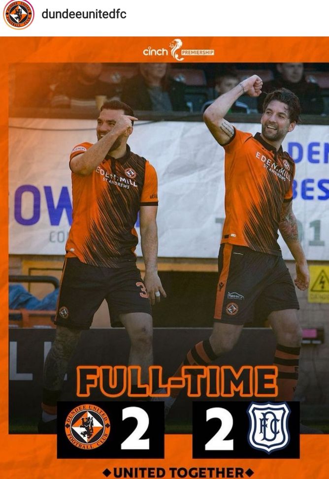 Derby thrilling, il Dundee United si “prenderebbe a calci”: rimonta Dundee FC fino al 2-2…- immagine 2