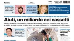 Prima Pagina, Giornale di Sicilia: “Aiuti, un miliardo nei cassetti. Arriva il supercaldo africano“