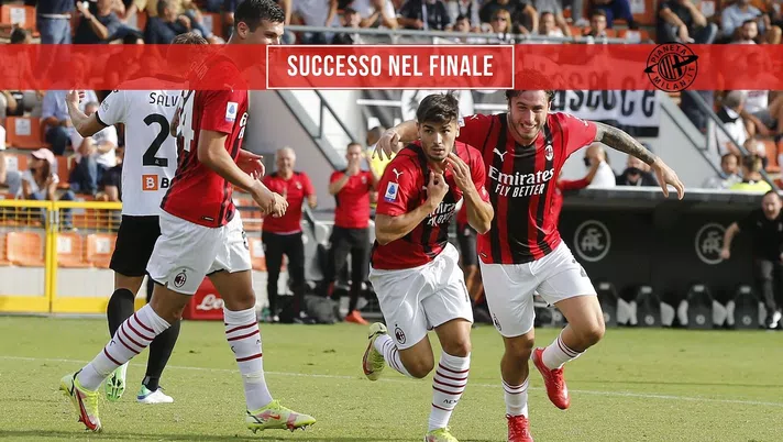Brahim Díaz (attaccante AC Milan) esulta per il suo gol in Spezia-Milan 1-2 (Serie A 2021-2022) | News (Getty Images)