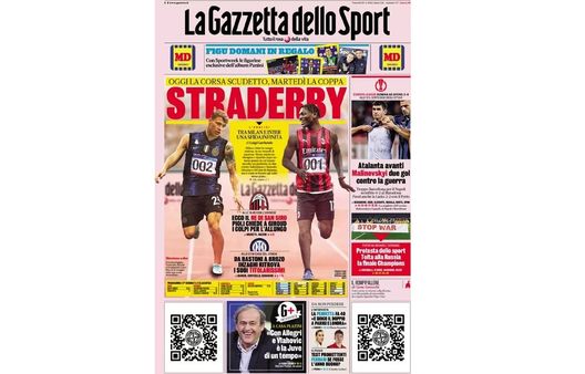 Prima Pagina, La Gazzetta dello Sport: “Atalanta, Malinovskyi 2 gol contro la guerra” Prima Pagina