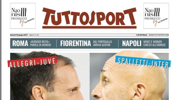 Prima Pagina, Tuttosport: “Allegri alla Juventus ‘Comprami attaccanti’. Belotti, nozze-Polinesia e poi il Toro?” Prima Pagina, Tuttosport: “Allegri alla Juventus ‘Comprami attaccanti’. Belotti, nozze-Polinesia e poi il Toro?”