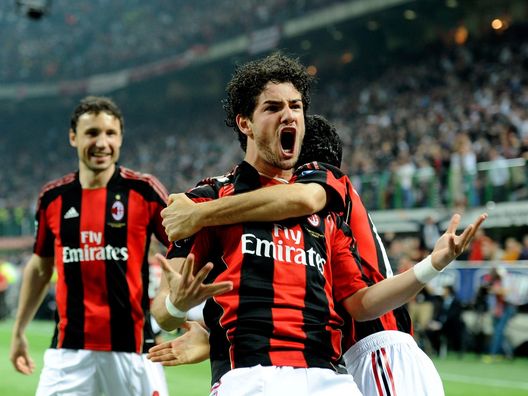  2 aprile 2011, Milan-Inter 3-0: l'esultanza di Alexandre Pato per il gol lampo (credits: GETTY Images) 