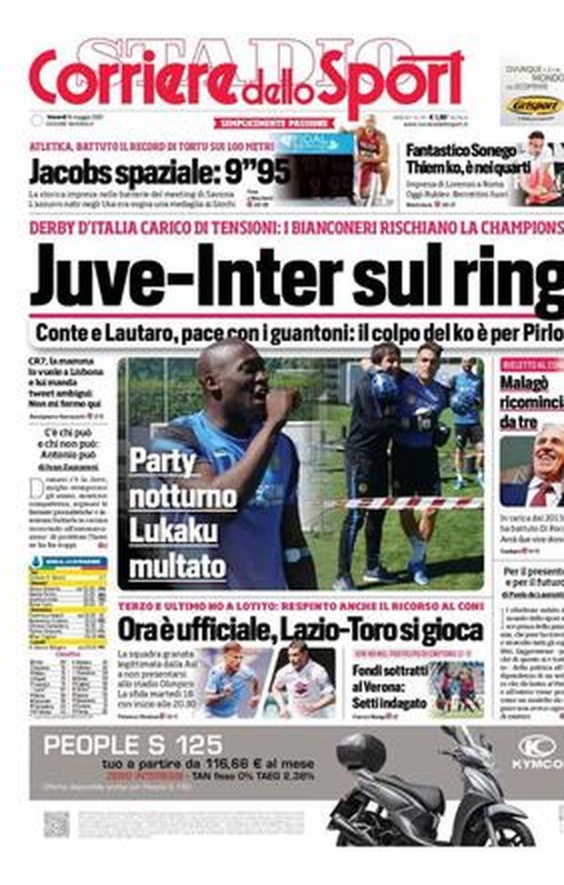 Prima Pagina, Corriere dello Sport: “Juve-Inter sul ring. Il colpo del ko è per Pirlo&#8221; 