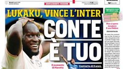 Prima Pagina, Corriere dello Sport: “Conte, è tuo. Poco Dzeko. Milinkovic, è allarme. Napoli, adesso James”