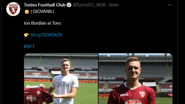 UFFICIALE – Il 2004 Bordian è un nuovo giocatore del Torino 