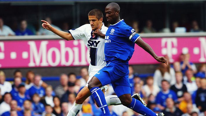 LIVERPOOL - AUGUST 10: Kevin Campbell of Everton uses his strength to reach the ball ahead of Alessandro Gamberini of Bologna during the Colin Harvey Testimonial match held on August 10, 2003 at Goodison Park, in Liverpool, England. Everton won the match 3-0. (Photo by Laurence Griffiths/Getty Images) LIVERPOOL - AUGUST 10: Kevin Campbell of Everton uses his strength to reach the ball ahead of Alessandro Gamberini of Bologna during the Colin Harvey Testimonial match held on August 10, 2003 at Goodison Park, in Liverpool, England. Everton won the match 3-0. (Photo by Laurence Griffiths/Getty Images)
