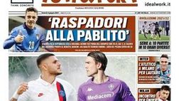 Prima Pagina, Tuttosport: “Icardi-Vlahovic, duello Juve. Raspadori alla Pablito”