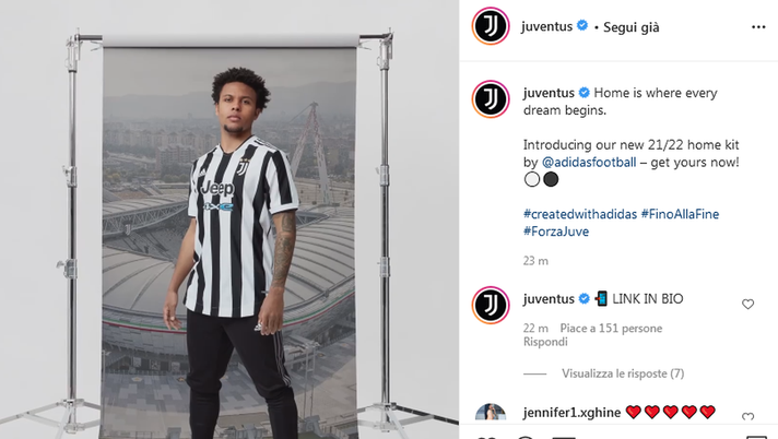 Juventus, presentata nuova maglia: debutta in finale Coppa ...