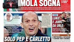 Prima Pagina, Tuttosport: “Solo Pep e Carletto vincono più di Max. Tornado Inter”