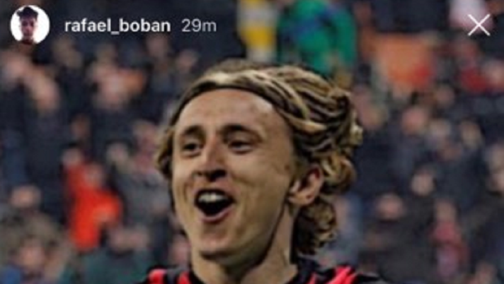 Una storia Instagram con le parole su Modric del figlio di Boban