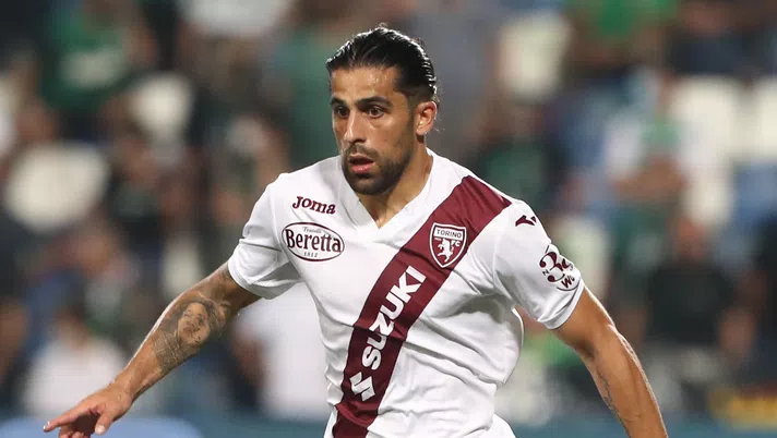 REGGIO NELL'EMILIA, ITALY - SEPTEMBER 17: Ricardo Rodriguez of Torino FC in action during the Serie A match between US Sassuolo and Torino FC at Mapei Stadium - Citta' del Tricolore on September 17, 2021 in Reggio nell'Emilia, Italy. (Photo by Marco Luzzani/Getty Images)