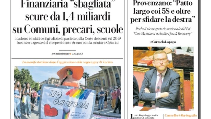 Prima Pagina, La Repubblica-Palermo: “Finanziaria ‘sbagliata’, scure da 1,4 miliardi” 