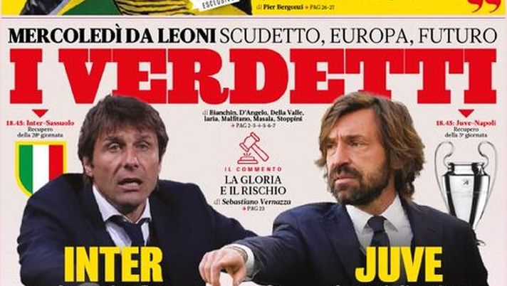 Prima Pagina, La Gazzetta dello Sport: “Mercoledì da leoni, Europa scudetto e futuro. I verdetti! Baby boom” 