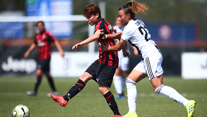Valentina Giacinti del Milan Femminile contro la Juventus Women (credits: acmilan.com) 
