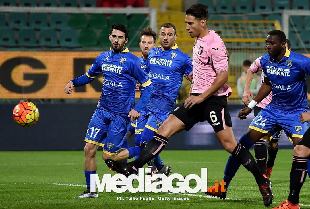  Goldaniga in gol durante Palermo-Frosinone 4-1 