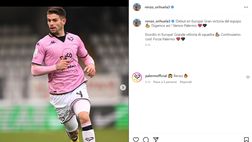 Ascoli-Palermo, Orihuela esulta su Instagram: “Esordio in Europa! Continuiamo così”