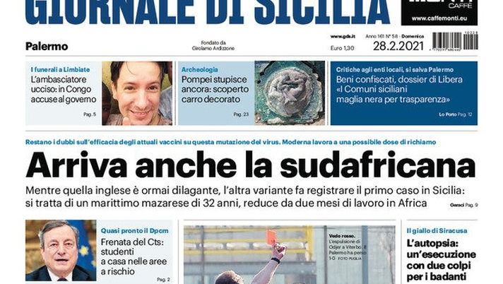 Prima Pagina, Giornale di Sicilia: “Arriva anche la sudafricana. Il Palermo s’affloscia”  Prima Pagina, Giornale di Sicilia: “Arriva anche la sudafricana. Il Palermo s’affloscia”