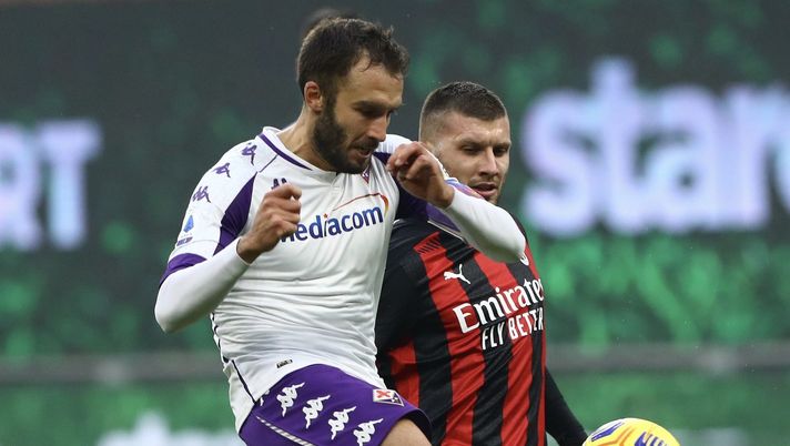 Ante Rebic (attaccante AC Milan) durante Milan-Fiorentina (Serie A 2020-2021) | AC Milan News (Getty Images) 