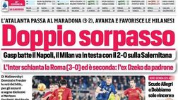 EDICOLA CDS – Doppio soprasso: l’Inter schianta la Roma ed è seconda