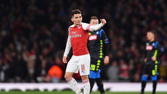 LONDON, ENGLAND - APRIL 11: Lucas Torreira of Arsenal celebrates scoring his teams second goal of the game during the UEFA Europa League Quarter Final First Leg match between Arsenal and S.S.C. Napoli at Emirates Stadium on April 11, 2019 in London, England. (Photo by Justin Setterfield/Getty Images) LONDON, ENGLAND - APRIL 11: Lucas Torreira of Arsenal celebrates scoring his teams second goal of the game during the UEFA Europa League Quarter Final First Leg match between Arsenal and S.S.C. Napoli at Emirates Stadium on April 11, 2019 in London, England. (Photo by Justin Setterfield/Getty Images)