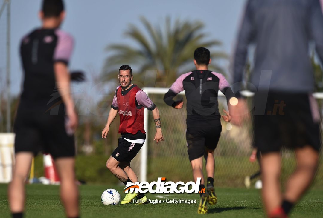  PALERMO, ITALY - MARCH 06: Ilija Nestorovski in action during a US Citta' di Palermo training session at Tenente Carmelo Onorato Sports Center on March 06, 2019 in Palermo, Italy. (Photo by Tullio M. Puglia/Getty Images) 