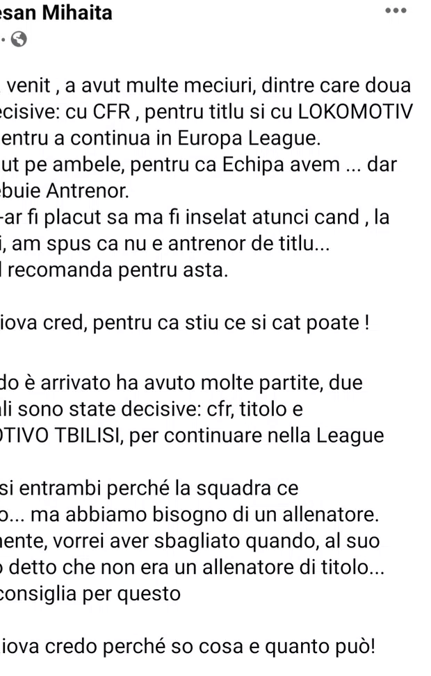 Craiova eliminato in Georgia, bufera su Cristiano Bergodi ...