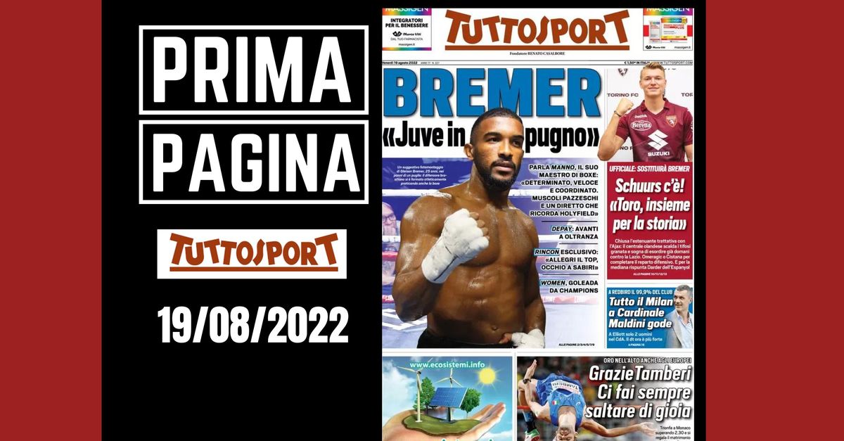 Prima pagina Tuttosport: Bremer, Juventus in pugno