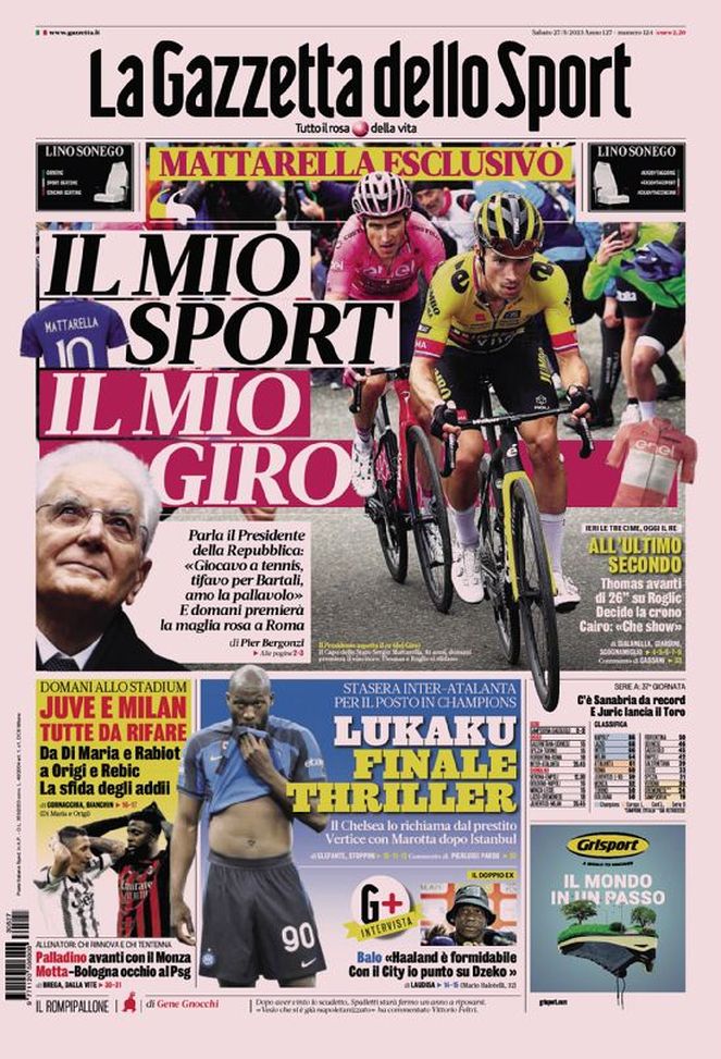 Prima Pagina Gazzetta Dello Sport: “Juve E Milan Tutte Da Rifare ...