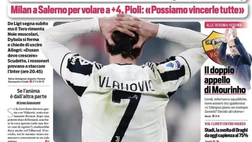Prima Pagina, Corriere dello Sport: “Poco Vlahovic. Il doppio appello di Mourinho”